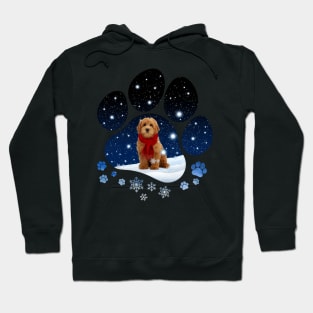 Snow Paw Red Goldendoodle Christmas Winter Holiday Hoodie